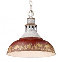 Golden 0865-L AGV-RED - Kinsley Large Pendant in Aged Galvanized Steel