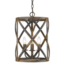 Golden 0890-3P ABI - Alcott 3-Light Pendant in Antique Black Iron