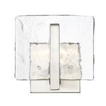 Golden 3164-1W PW-HWG - Aenon 1-Light Wall Sconce in Pewter with Hammered Water Glass Shade