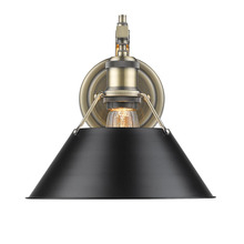 Golden 3306-1W AB-BLK - Orwell AB 1 Light Wall Sconce in Aged Brass with Matte Black shade