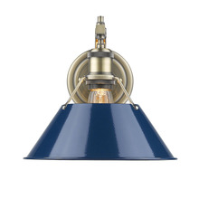 Golden 3306-1W AB-NVY - Orwell AB 1 Light Wall Sconce in Aged Brass with Matte Navy shade