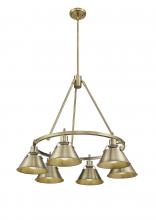 Golden 3306-6 AB-AB - Orwell AB 6 Light Chandelier in Aged Brass with Aged Brass shades