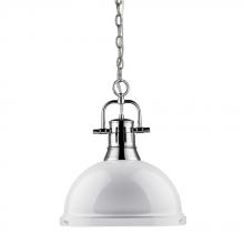 Golden 3602-L CH-WH - 1 Light Pendant with Chain