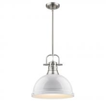 Golden 3604-L PW-WH - 1 Light Pendant with Rod