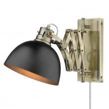 Golden 3824-A1W AB-BLK - Hawthorn Articulating 1-Light Wall Sconce