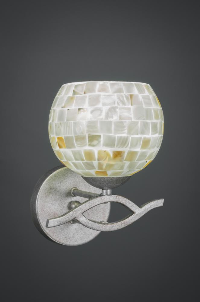 Revo Wall Sconce Shown In Aged Silver Finish