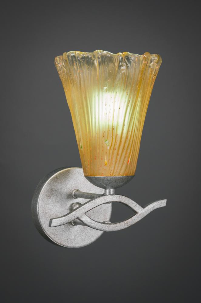 Revo Wall Sconce Shown In Aged Silver Finish