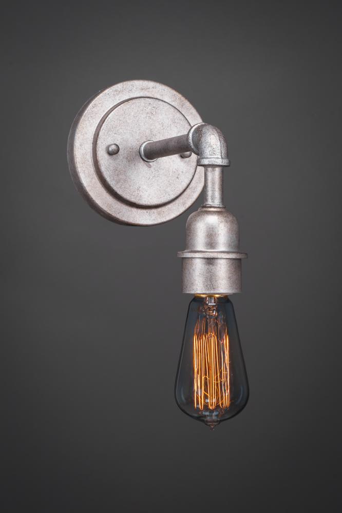 Vintage Wall Sconce Shown In Aged Silver Finish