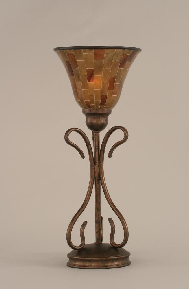 One Light Bronze Penshell Resin Shade Table Lamp