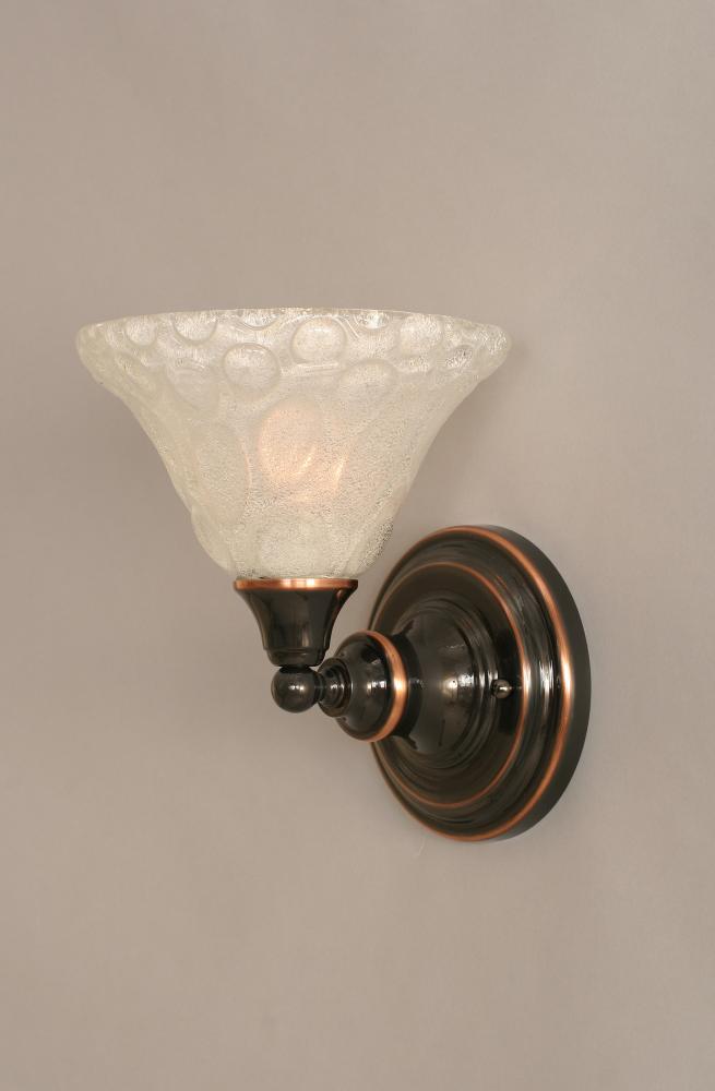 One Light Black Copper Italian Bubble Glass Wall Light