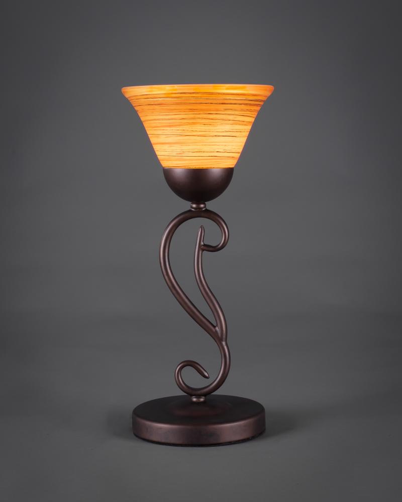 One Light Bronze Firré Saturn Glass Table Lamp