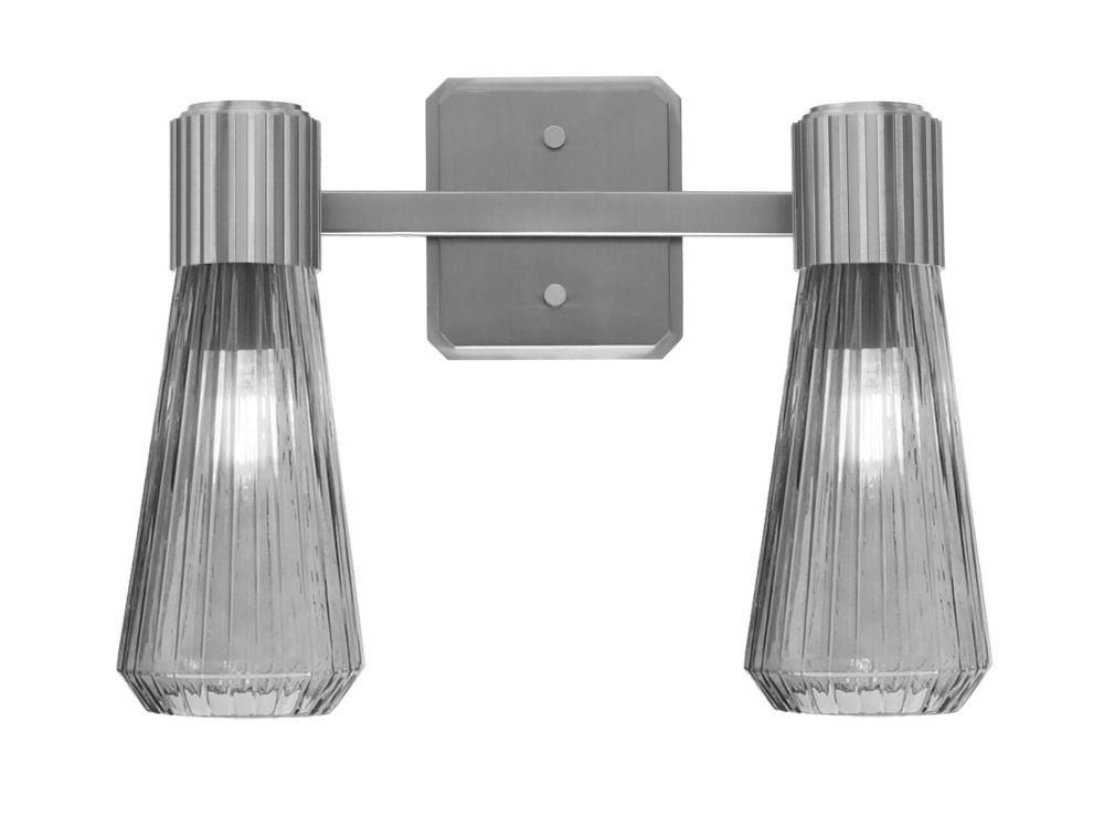 Everleigh 2 Light Bath Bar Shown in Graphite Finish with 4" Smoke Glass