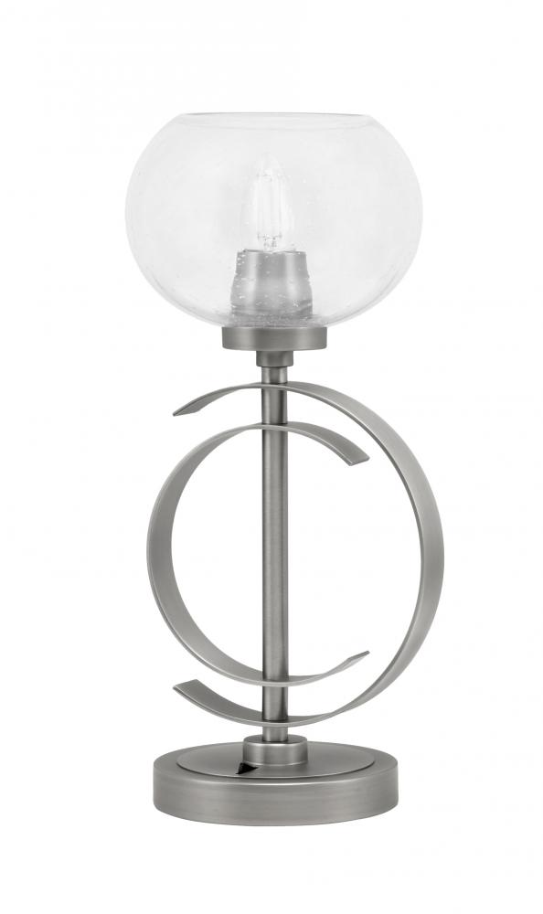 Accent Lamp, Graphite Finish, 7" Clear Bubble Glass