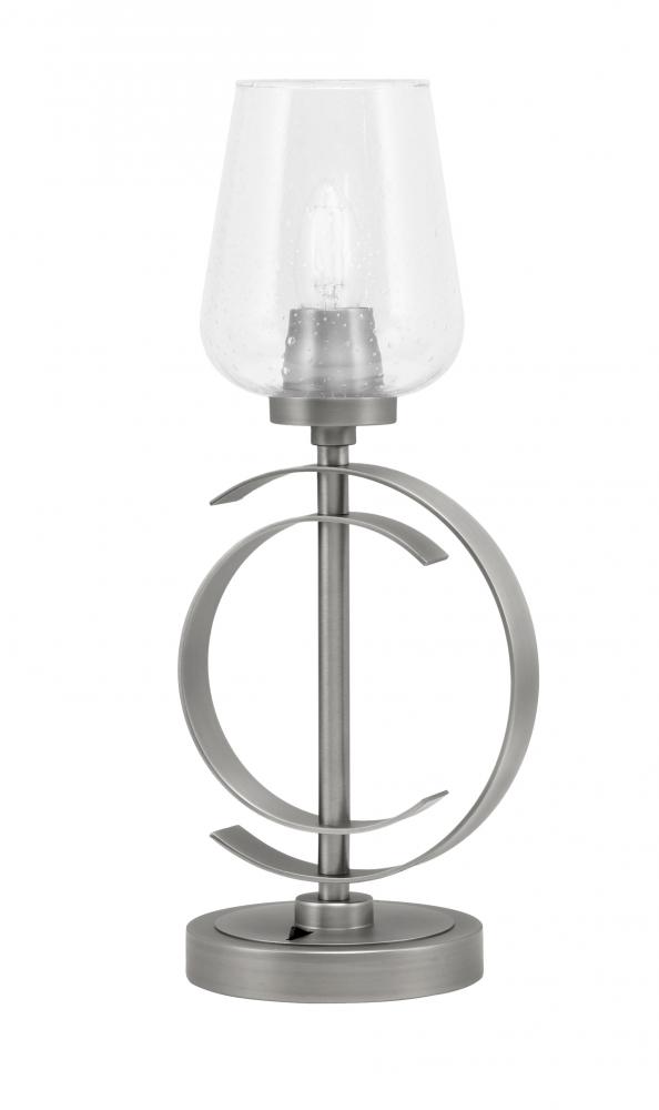 Accent Lamp, Graphite Finish, 5" Clear Bubble Glass