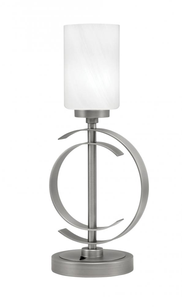Accent Lamp, Graphite Finish, 4" White Marble Glass