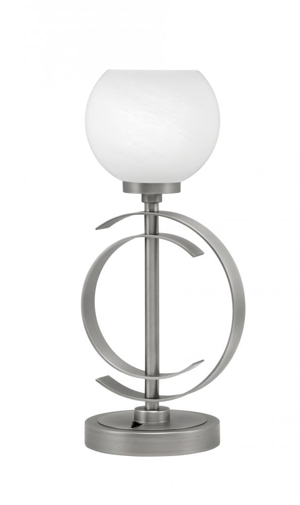 Accent Lamp, Graphite Finish, 5.75" White Marble Glass