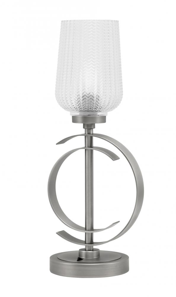 Accent Lamp, Graphite Finish, 5" Clear Textured Glass