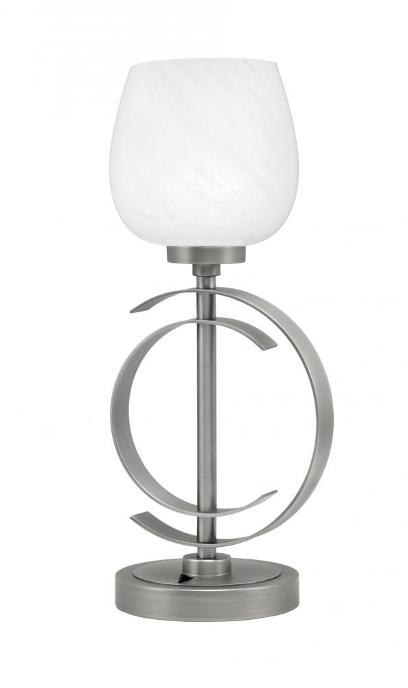 Accent Lamp, Graphite Finish, 6" White Marble Glass
