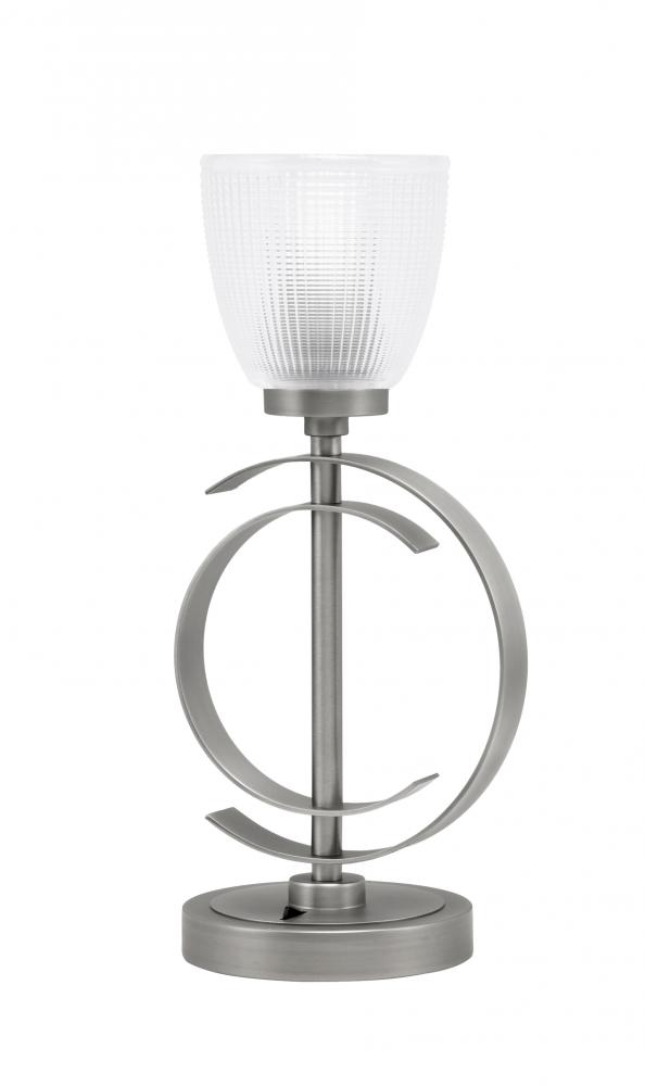 Accent Lamp, Graphite Finish, 5" Clear Ribbed Glass