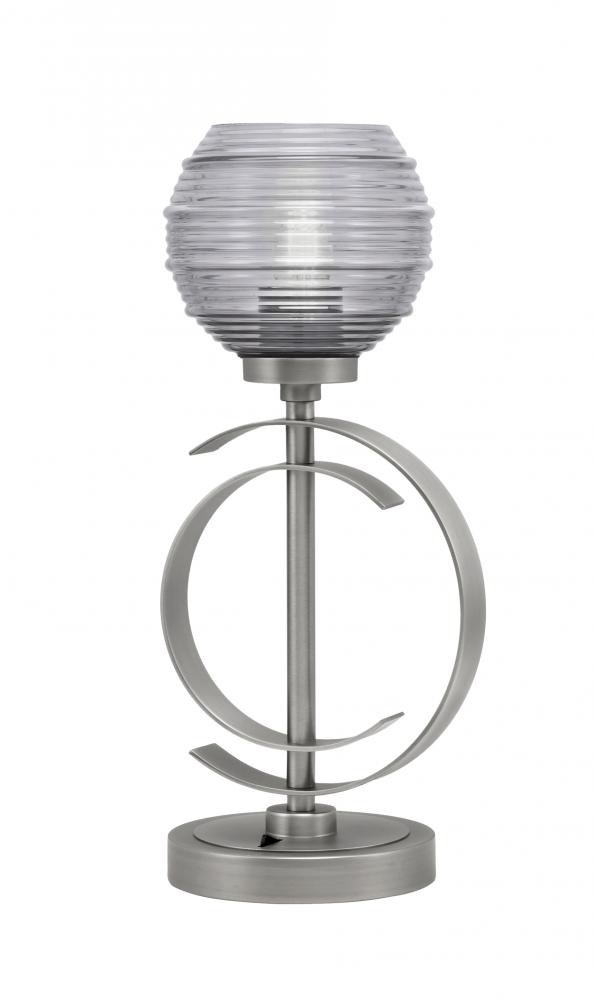 Accent Lamp, Graphite Finish, 6" Smoke Ribbed Glass