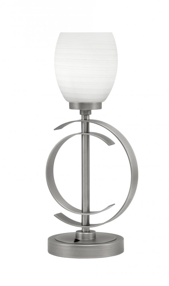 Accent Lamp, Graphite Finish, 5" White Linen Glass