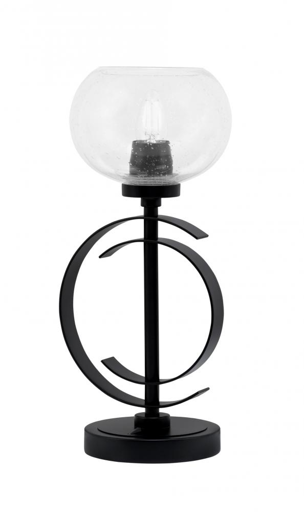 Accent Lamp, Matte Black Finish, 7" Clear Bubble Glass