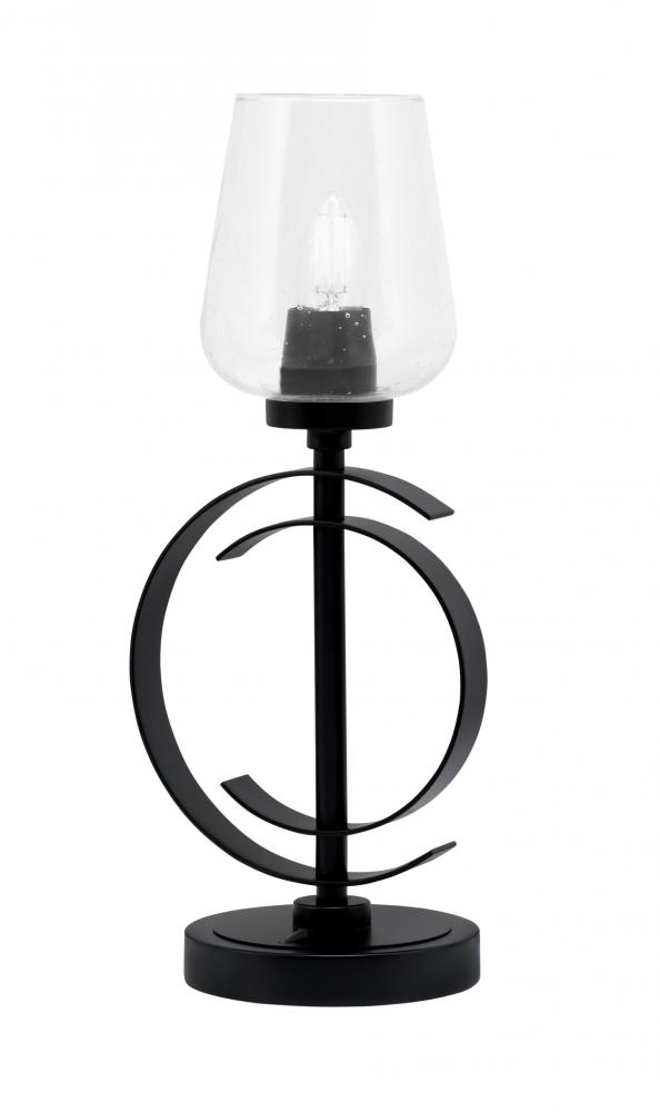 Accent Lamp, Matte Black Finish, 5" Clear Bubble Glass