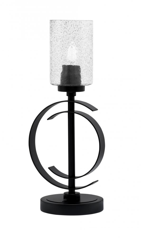 Accent Lamp, Matte Black Finish, 4" Smoke Bubble Glass