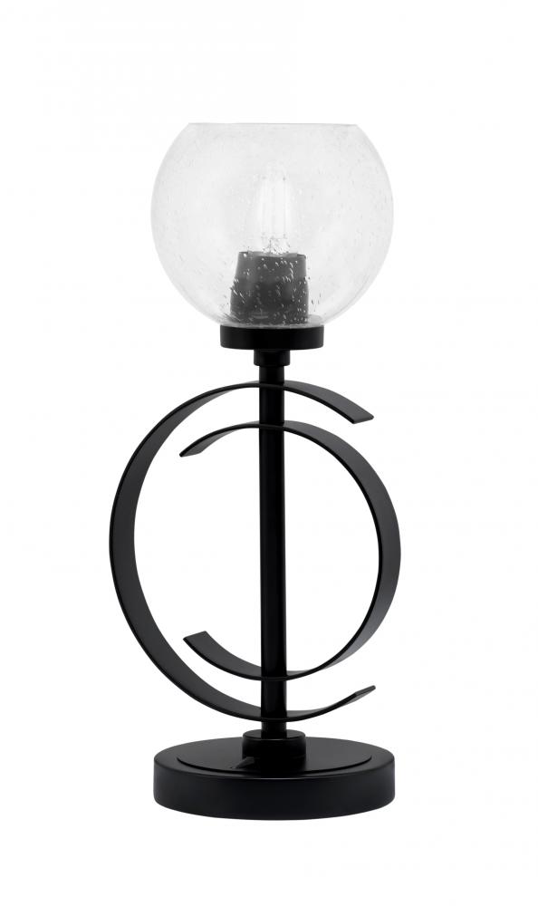 Accent Lamp, Matte Black Finish, 5.75" Clear Bubble Glass