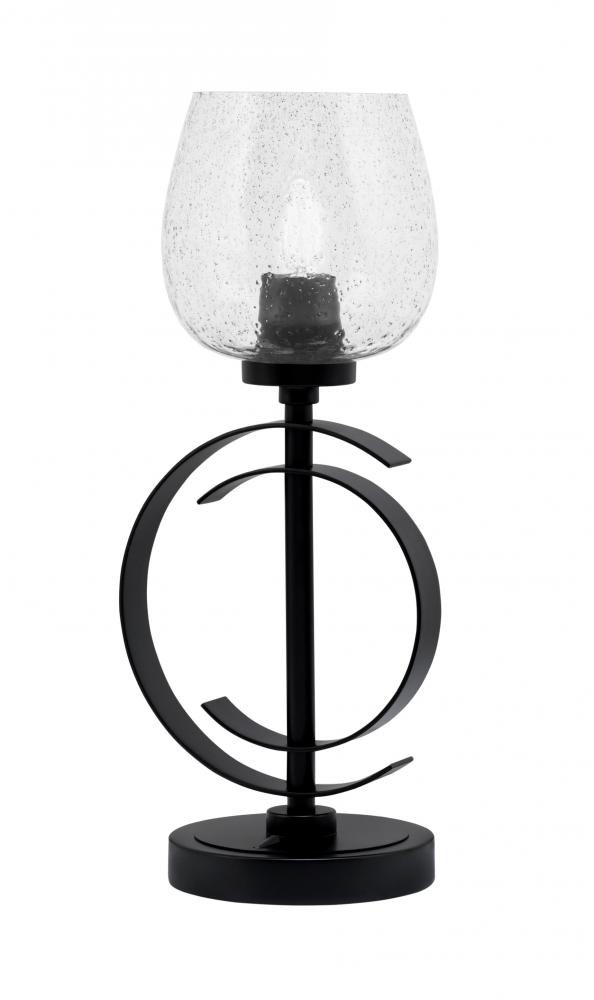 Accent Lamp, Matte Black Finish, 6" Smoke Bubble Glass
