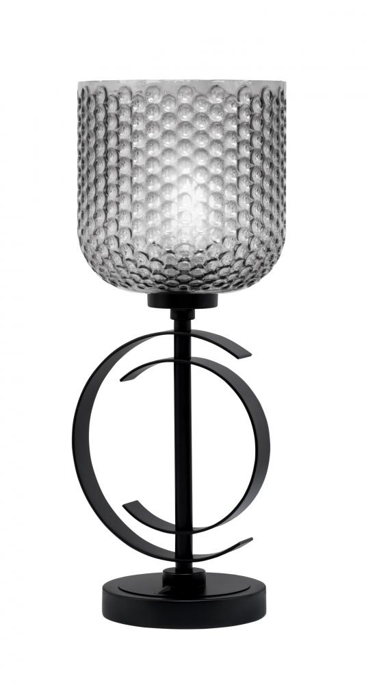 Accent Lamp, Matte Black Finish, 7" Smoke Textured Glass