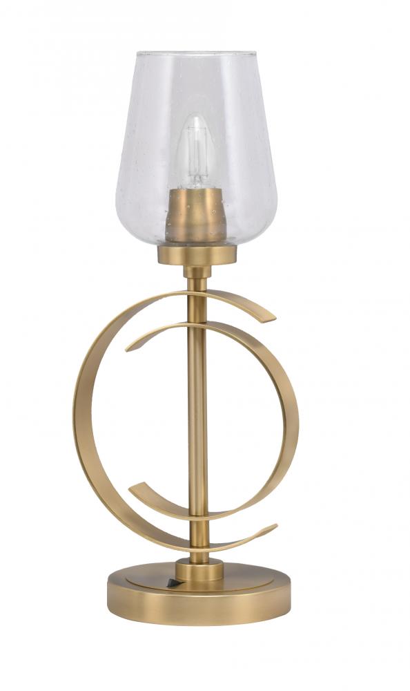 Accent Lamp, New Age Brass Finish, 5" Clear Bubble Glass