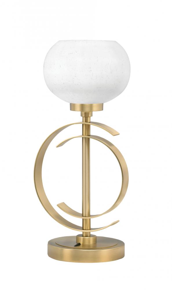 Accent Lamp, New Age Brass Finish, 7" White Muslin Glass