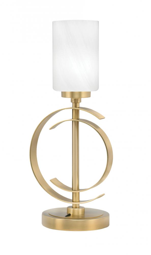 Accent Lamp, New Age Brass Finish, 4" White Marble Glass