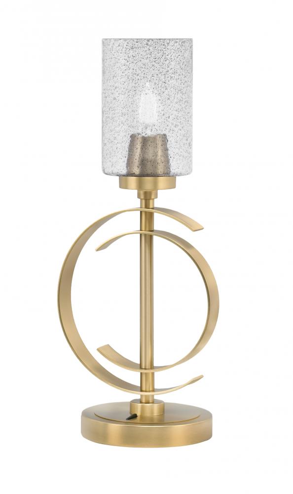 Accent Lamp, New Age Brass Finish, 4" Smoke Bubble Glass