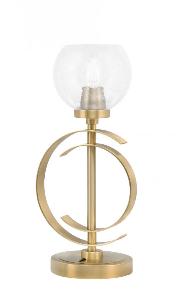 Accent Lamp, New Age Brass Finish, 5.75" Clear Bubble Glass