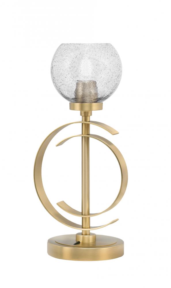 Accent Lamp, New Age Brass Finish, 5.75" Smoke Bubble Glass