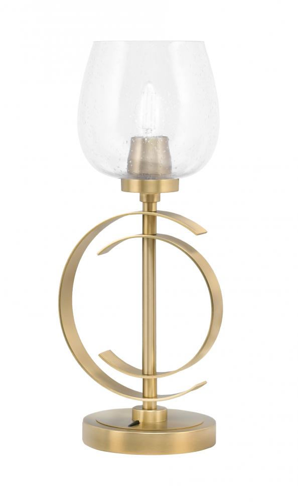 Accent Lamp, New Age Brass Finish, 6" Clear Bubble Glass