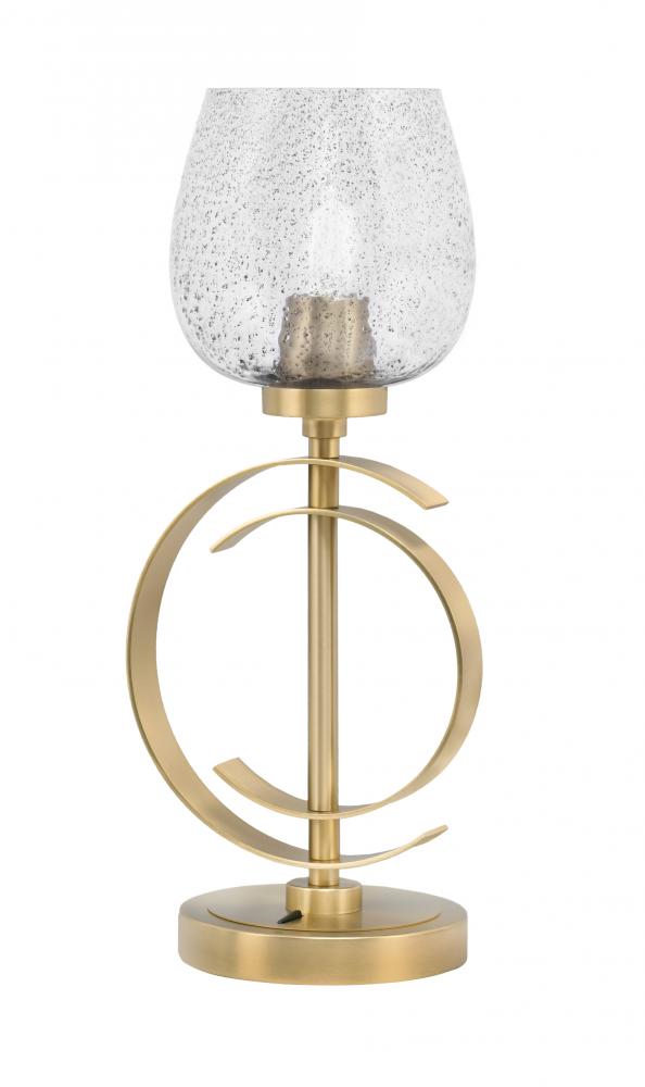 Accent Lamp, New Age Brass Finish, 6" Smoke Bubble Glass