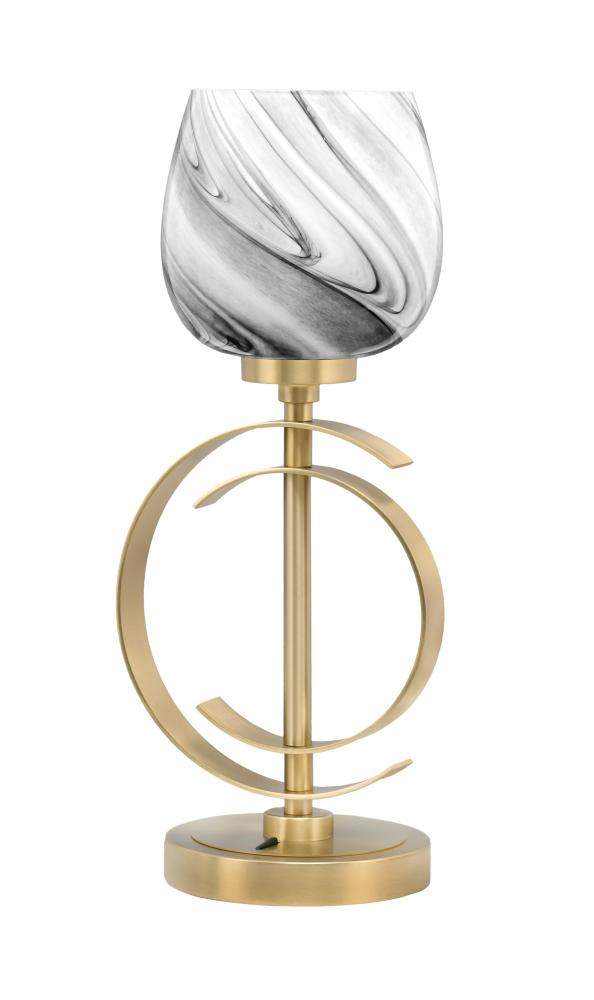 Accent Lamp, New Age Brass Finish, 6" Onyx Swirl Glass