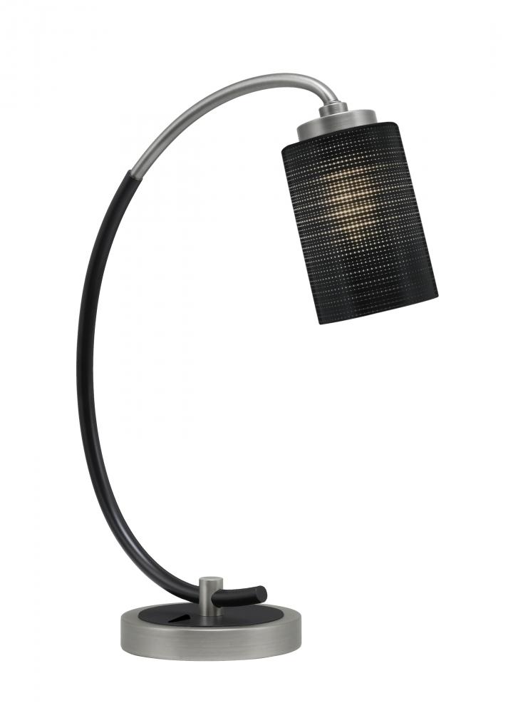 Desk Lamp, Graphite & Matte Black Finish, 4" Black Matrix Glass
