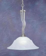 Toltec Company 221-BN-53815 - One Light Brushed Nickel White Marble Glass Down Pendant