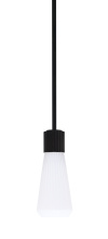 Toltec Company 4801-MB-881 - Everleigh Stem Hung Mini Pendant Shown in Matte Black Finish with 4" White Glass