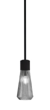 Toltec Company 4801-MB-882 - Everleigh Stem Hung Mini Pendant Shown in Matte Black Finish with 4" Smoke Glass