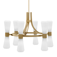 Toltec Company 4806-NAB-881 - Everleigh 12 Light Chandelier Shown in New Age Brass Finish with 4" White Glass