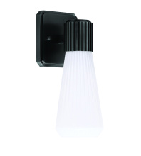 Toltec Company 4821-MB-881 - Everleigh Wall Sconce Shown in Matte Black Finish with 4" White Glass