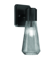 Toltec Company 4821-MB-882 - Everleigh Wall Sconce Shown in Matte Black Finish with 4" Smoke Glass