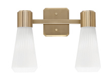 Toltec Company 4822-NAB-881 - Everleigh 2 Light Bath Bar Shown in New Age Brass Finish with 4" White Glass