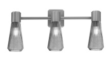 Toltec Company 4823-GP-882 - Everleigh 3 Light Bath Bar Shown in Graphite Finish with 4" Smoke Glass