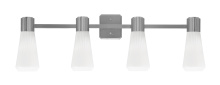 Toltec Company 4824-GP-881 - Everleigh 4 Light Bath Bar Shown in Graphite Finish with 4" White Glass